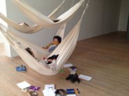 Rumiko and Mounira, in dialogue about laziness at the exhibition “ I would prefer not to do” at SMBA Amsterdam